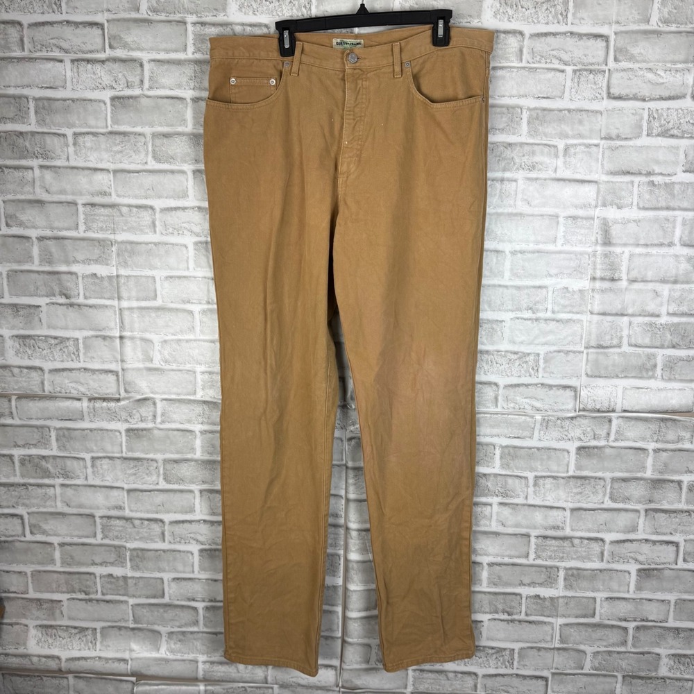 Vintage Guess Jeans Mens 38 x 34 Tan Camel Straight Leg Denim Made in USA 90s